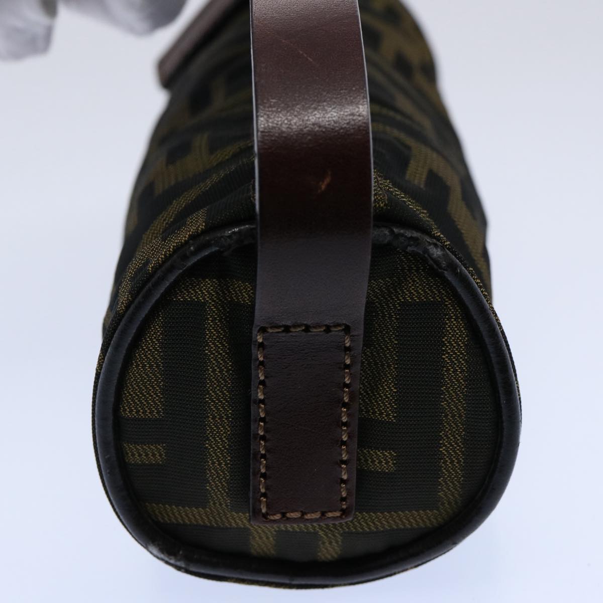 FENDI Zucca Canvas Hand Bag Black Brown 2257 26553 009 am5322