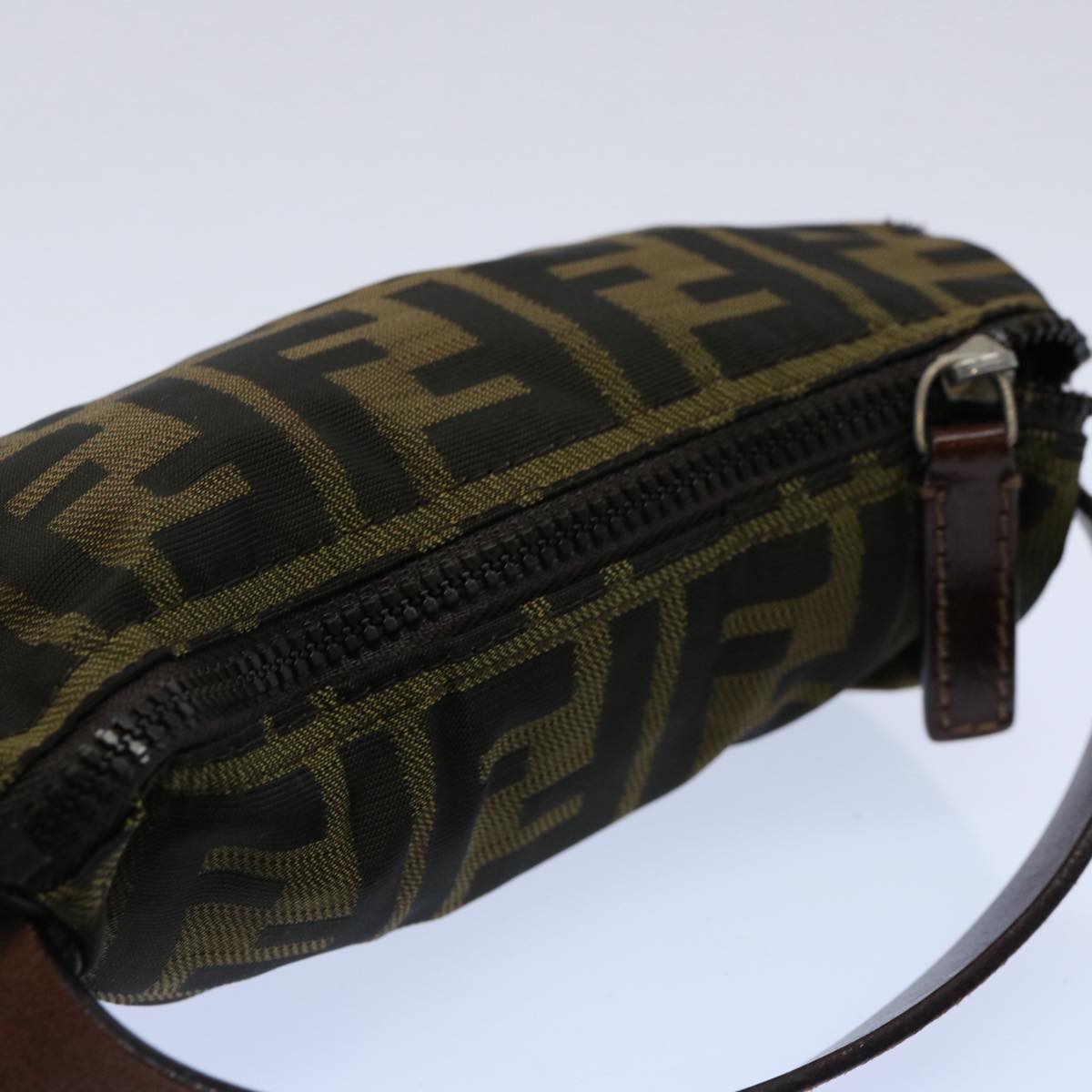 FENDI Zucca Canvas Hand Bag Black Brown 2257 26553 009 am5322