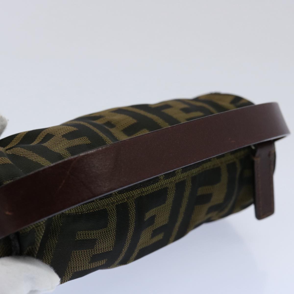 FENDI Zucca Canvas Hand Bag Black Brown 2257 26553 009 am5322