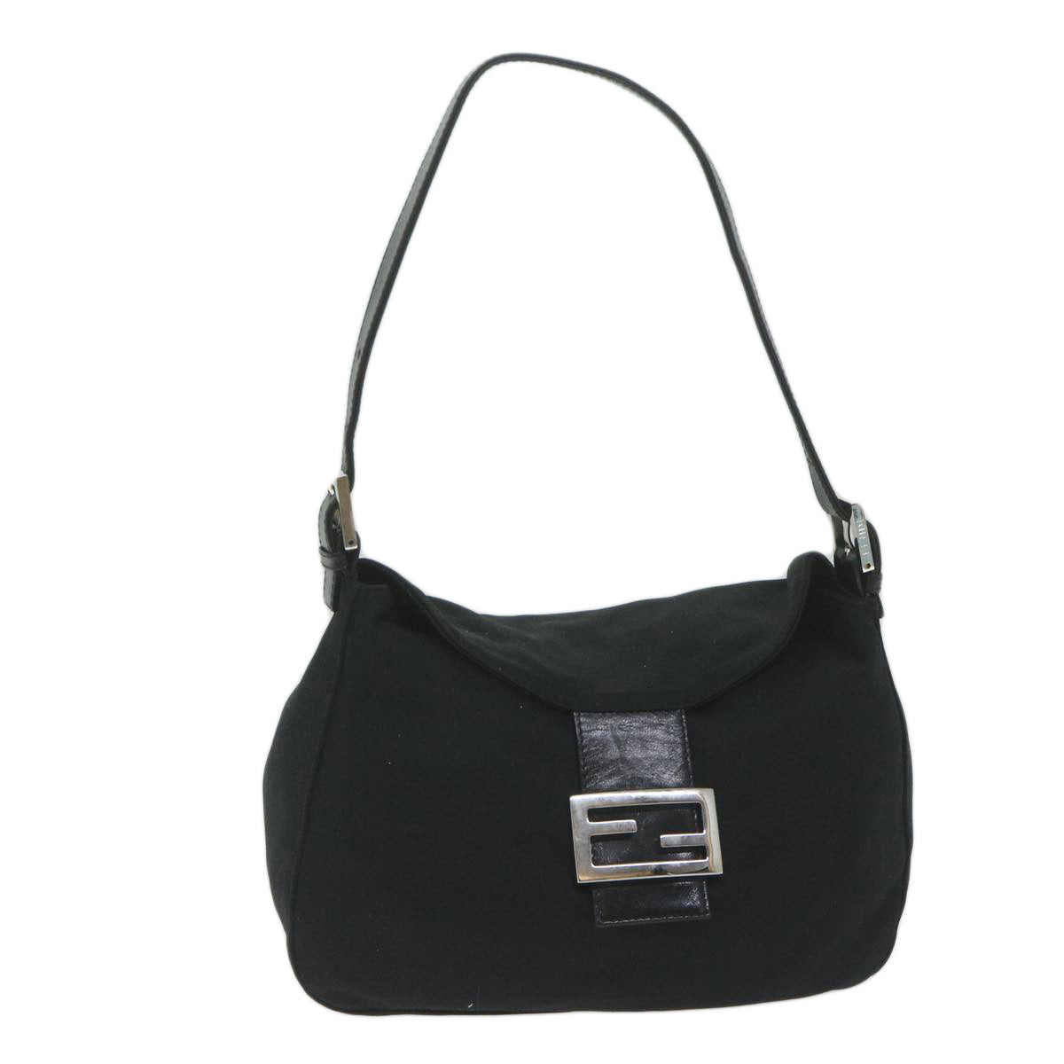 FENDI Mamma Baguette Shoulder Bag Nylon Black 2305 26426 008 am5339