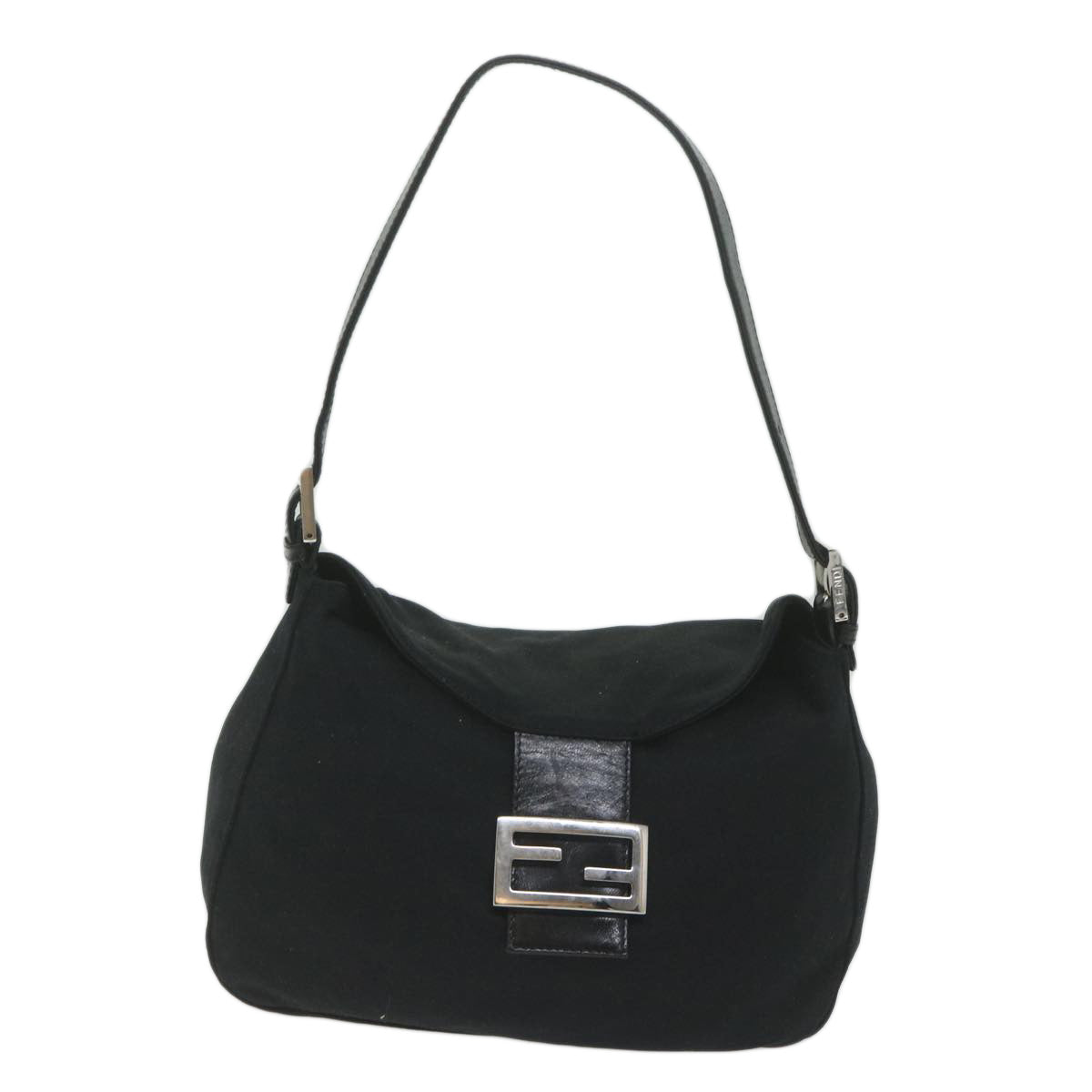 FENDI Mamma Baguette Shoulder Bag Nylon Black 2305 26426 008 am5339