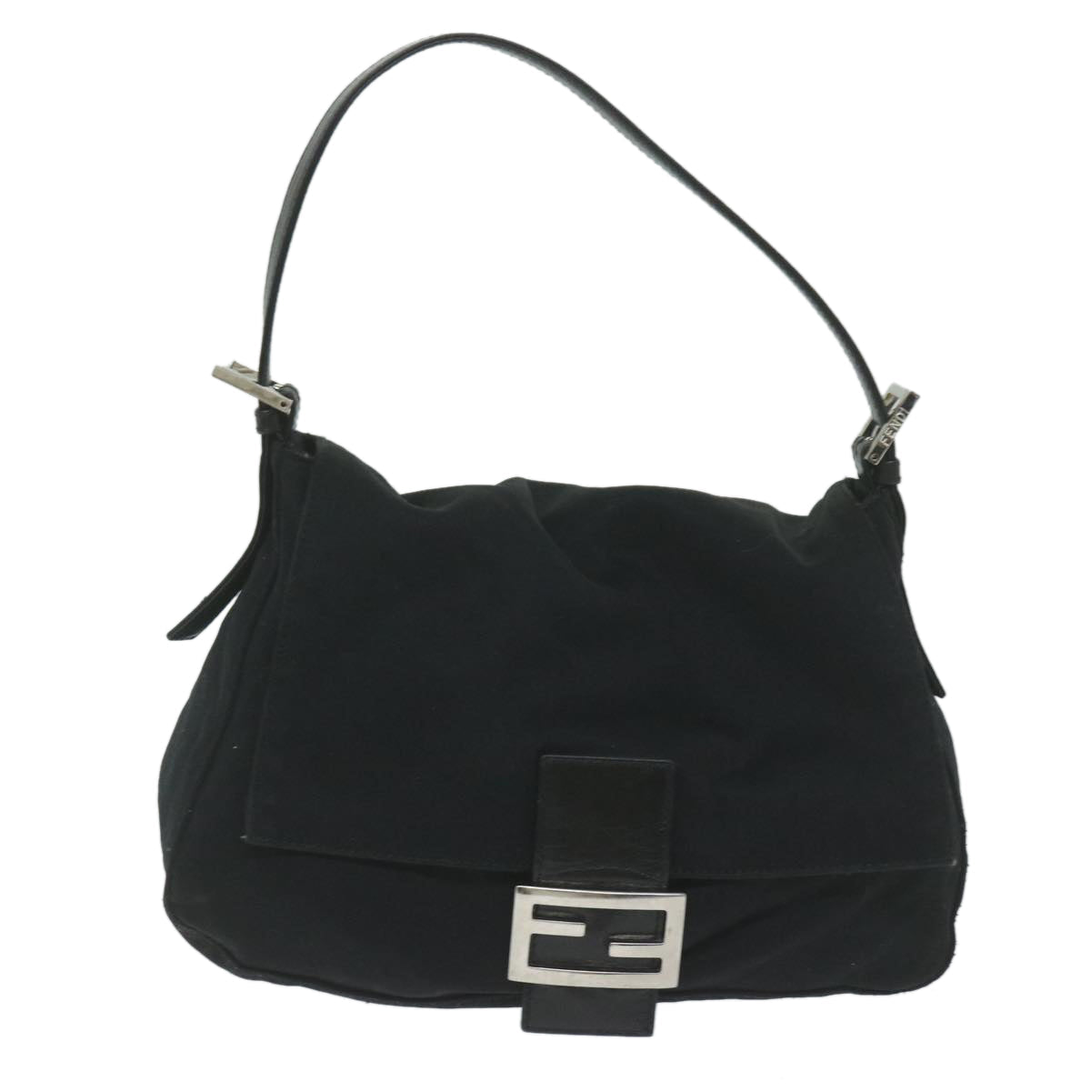 FENDI Mamma Baguette Shoulder Bag Nylon Black 2321 26325 008 am5345