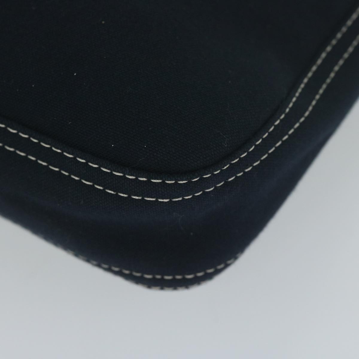 FENDI Mamma Baguette Shoulder Bag Canvas Navy am5373