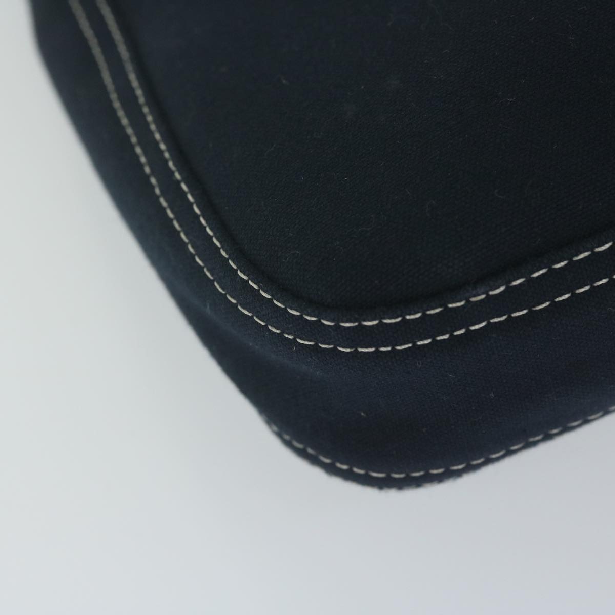 FENDI Mamma Baguette Shoulder Bag Canvas Navy am5373