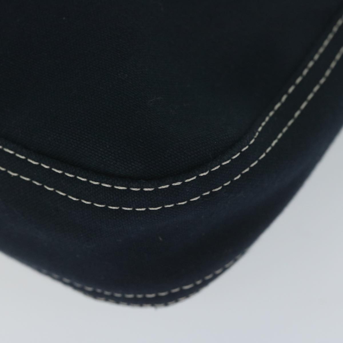 FENDI Mamma Baguette Shoulder Bag Canvas Navy am5373
