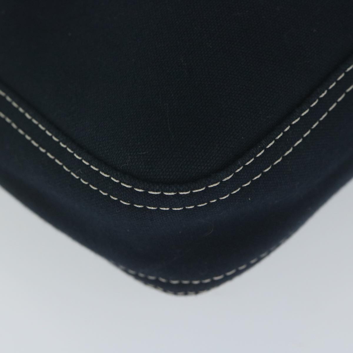 FENDI Mamma Baguette Shoulder Bag Canvas Navy am5373
