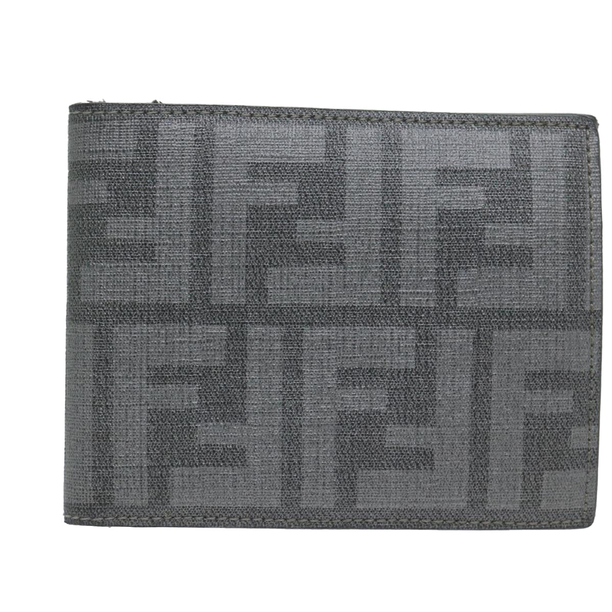 FENDI Zucca Canvas Wallet Gray am5394