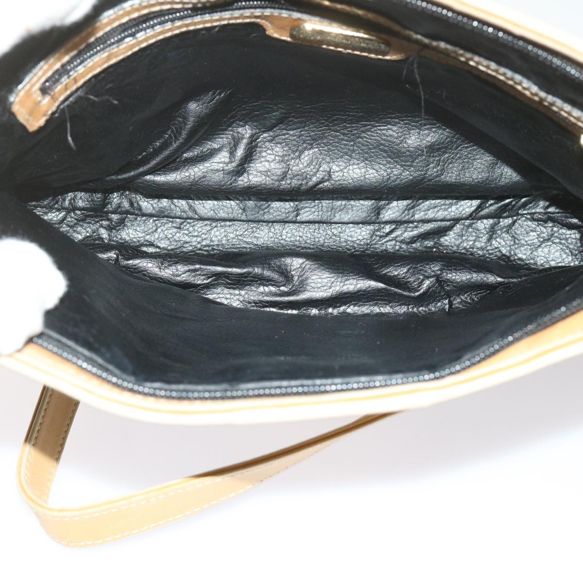 FENDI Zucca Canvas Shoulder Bag Black Brown am5406