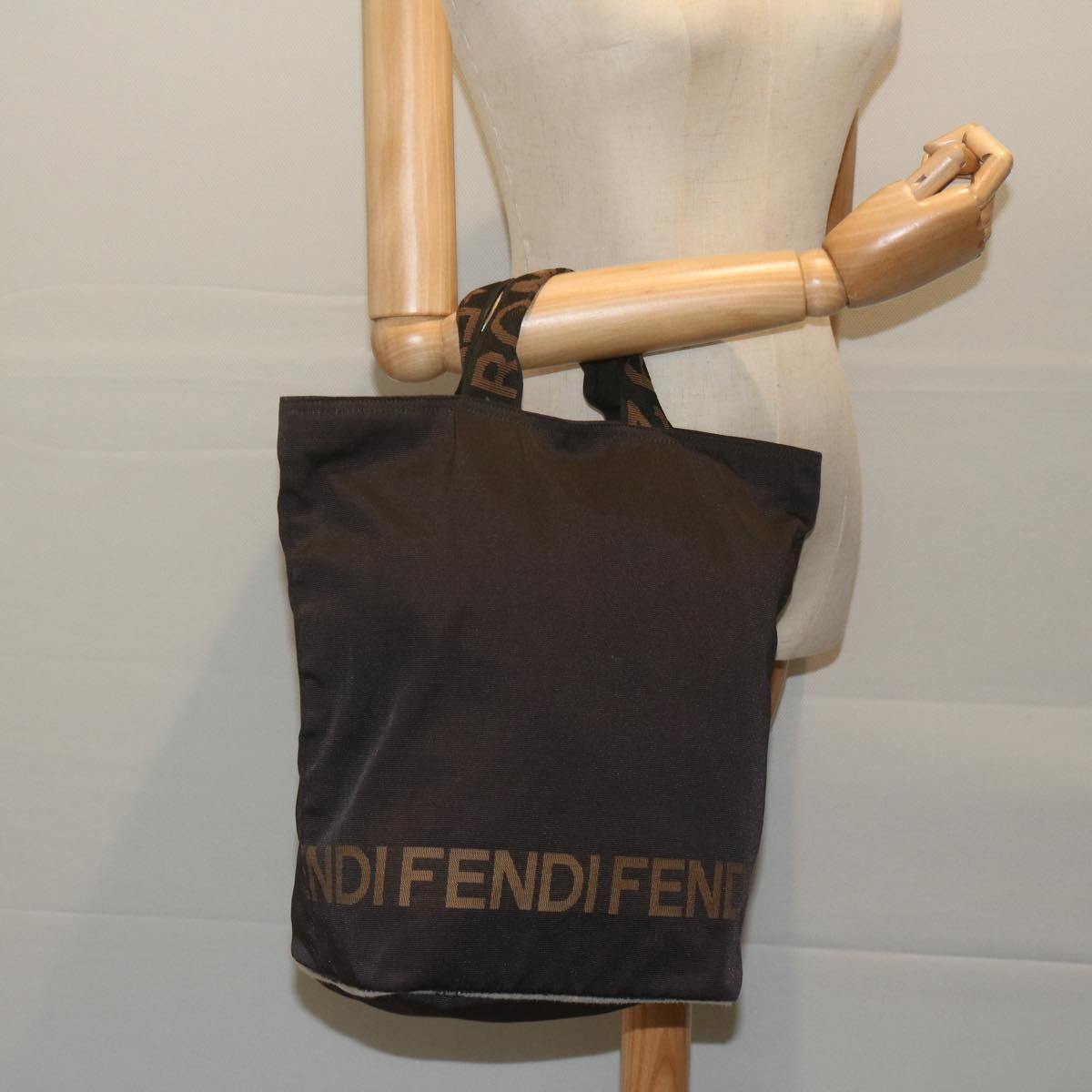 FENDI Hand Bag Nylon Black 2305 26488 099 am5438