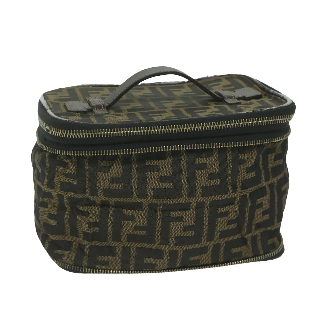 FENDI Zucca Canvas Vanity Cosmetic Pouch Brown am5439