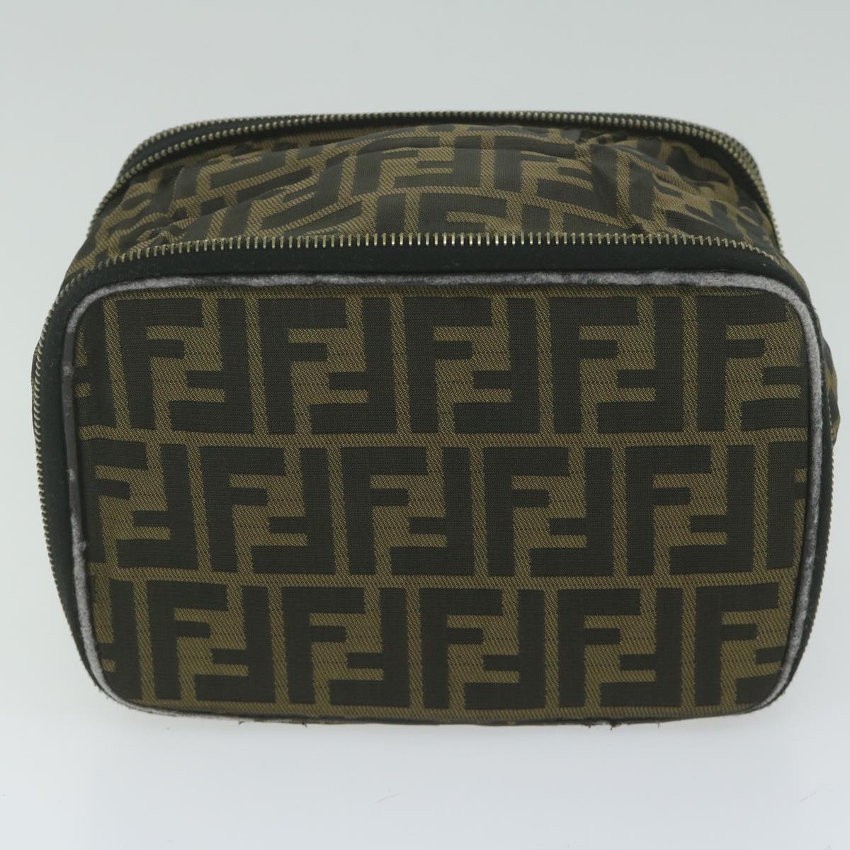FENDI Zucca Canvas Vanity Cosmetic Pouch Brown am5439