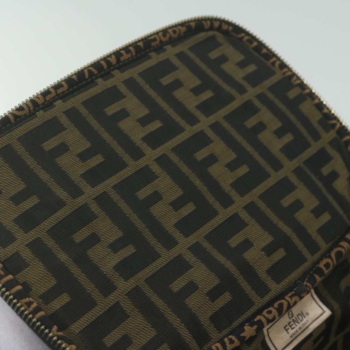 FENDI Zucca Canvas Vanity Cosmetic Pouch Brown am5439