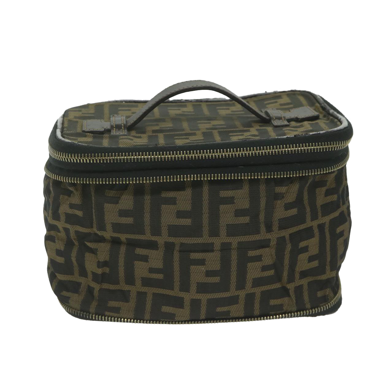 FENDI Zucca Canvas Vanity Cosmetic Pouch Brown am5439