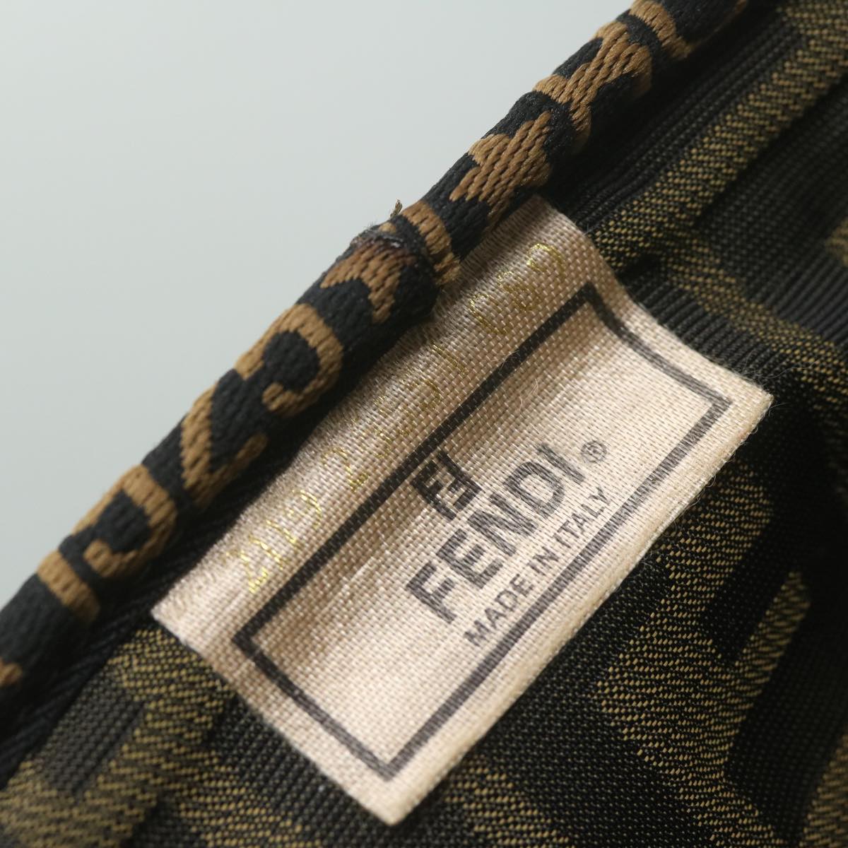 FENDI Zucca Canvas Vanity Cosmetic Pouch Brown am5439