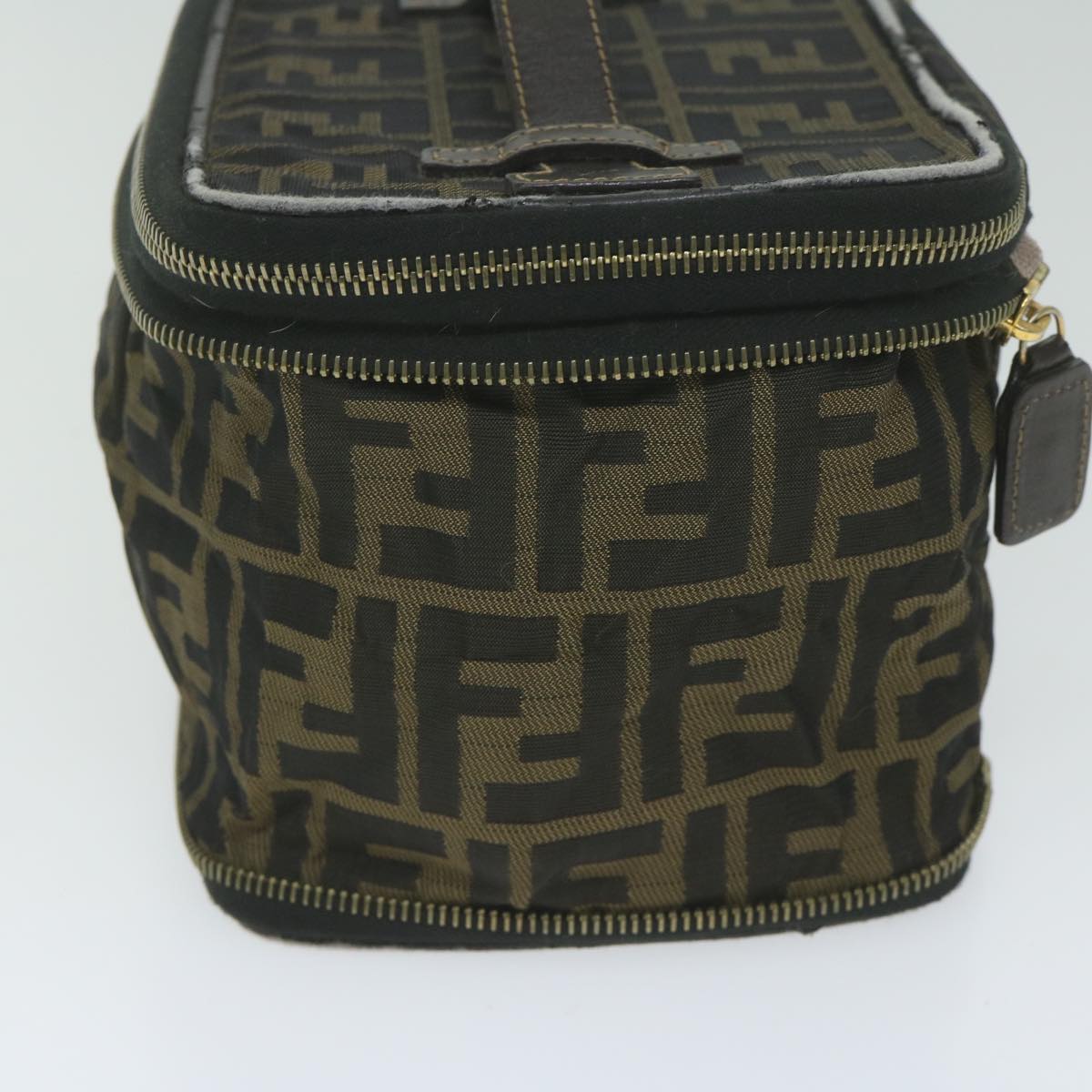 FENDI Zucca Canvas Vanity Cosmetic Pouch Brown am5439