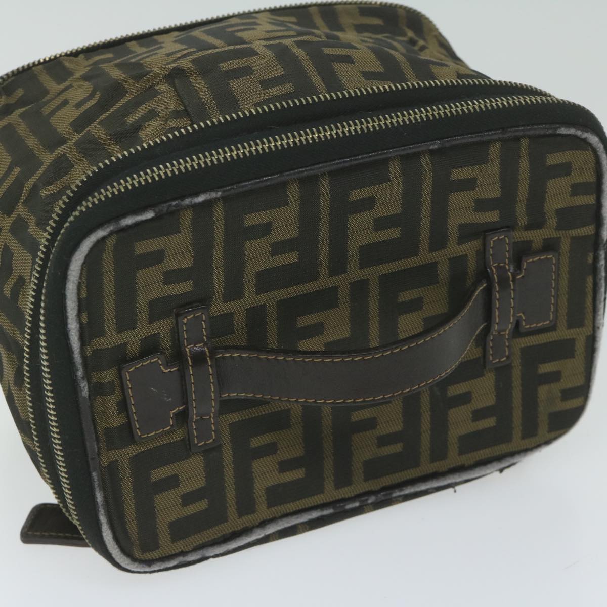 FENDI Zucca Canvas Vanity Cosmetic Pouch Brown am5439