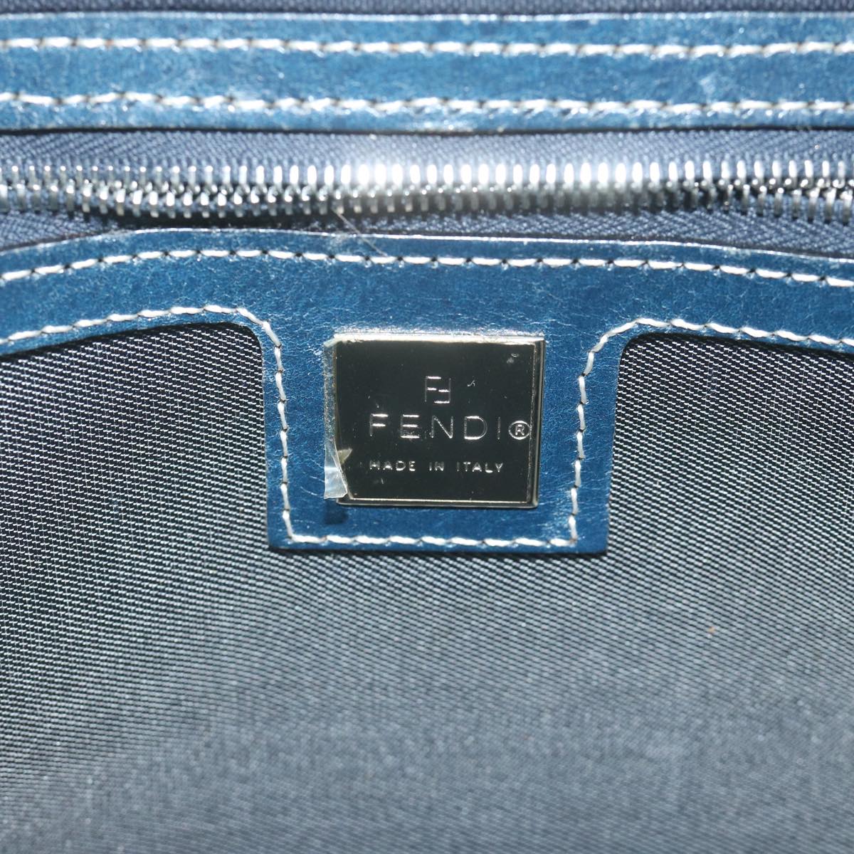 FENDI Shoulder Bag Canvas Navy am5558