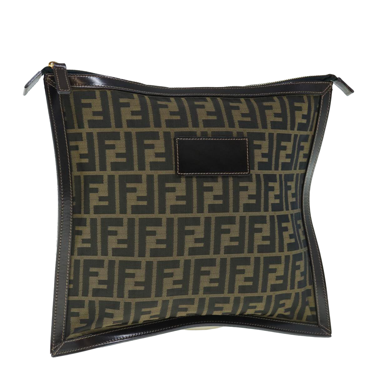 FENDI Zucca Canvas Clutch Bag Black Brown am5573
