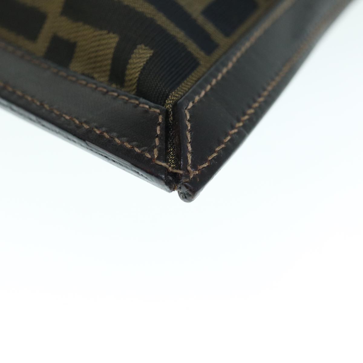 FENDI Zucca Canvas Clutch Bag Black Brown am5573