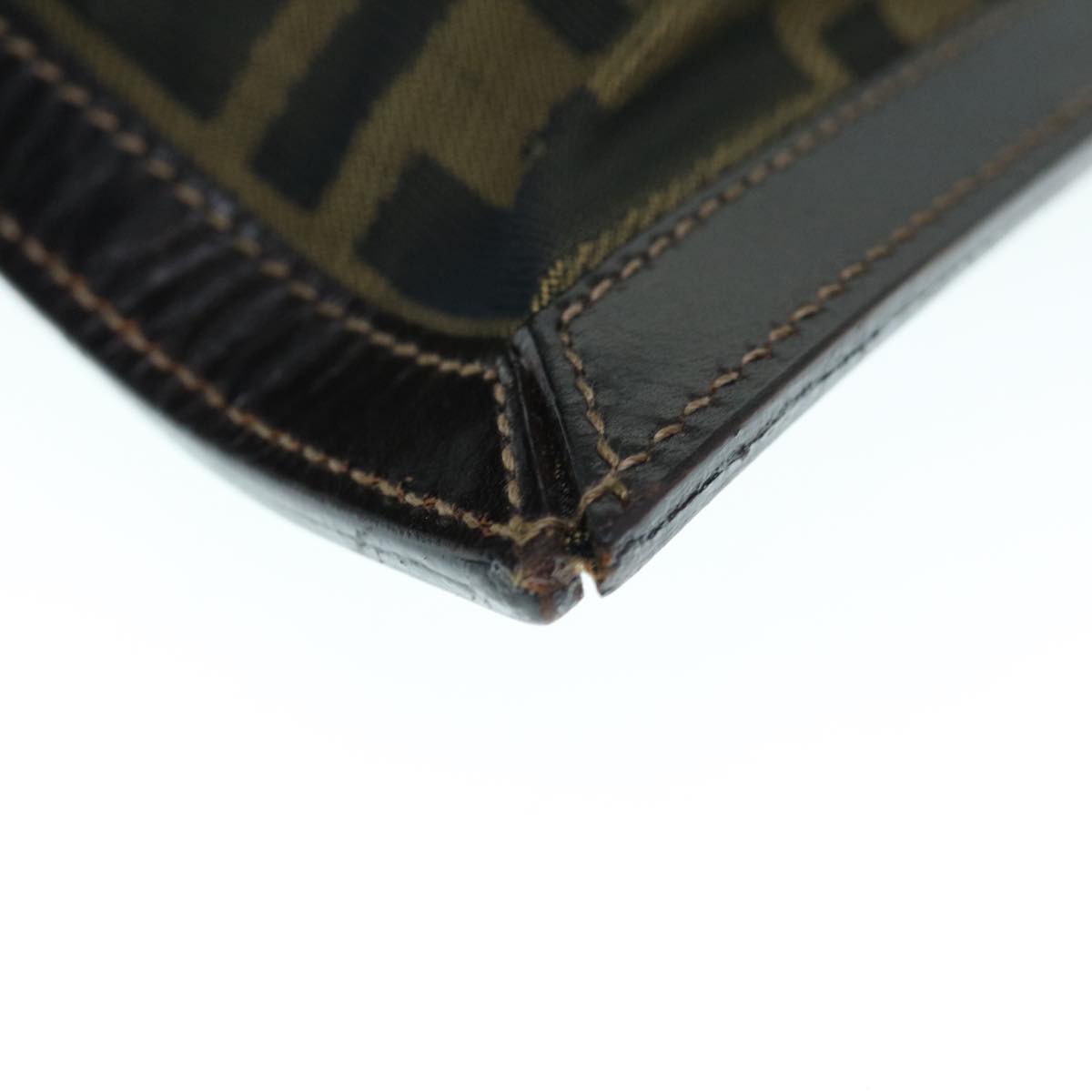 FENDI Zucca Canvas Clutch Bag Black Brown am5573