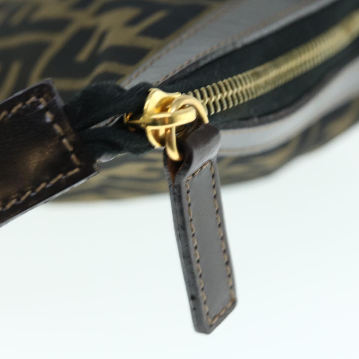 FENDI Zucca Canvas Clutch Bag Black Brown am5573
