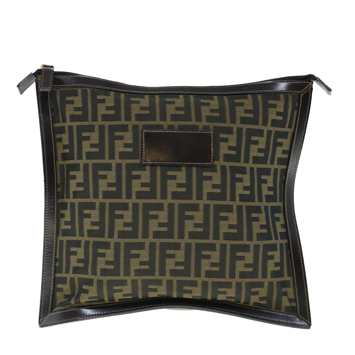 FENDI Zucca Canvas Clutch Bag Black Brown am5573