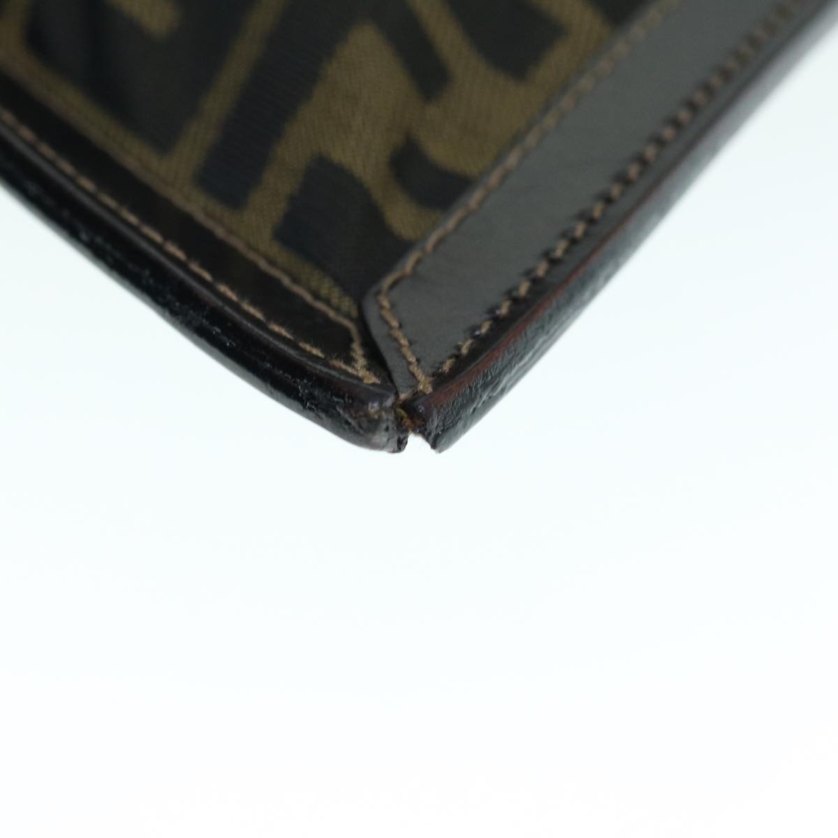 FENDI Zucca Canvas Clutch Bag Black Brown am5573