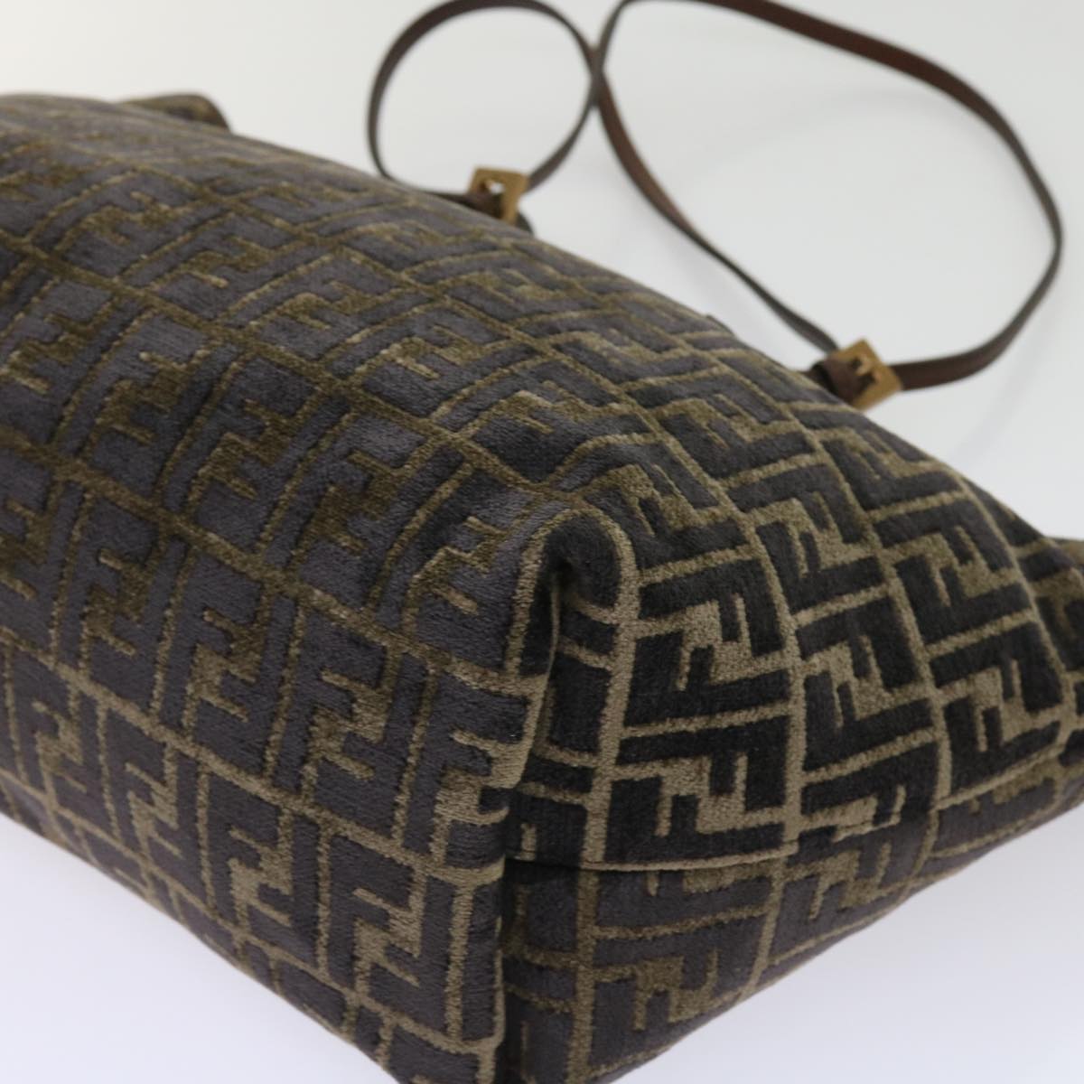 FENDI Zucca Canvas Tote Bag Black Brown am5618