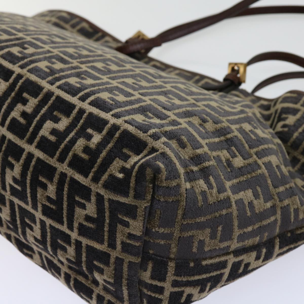 FENDI Zucca Canvas Tote Bag Black Brown am5618