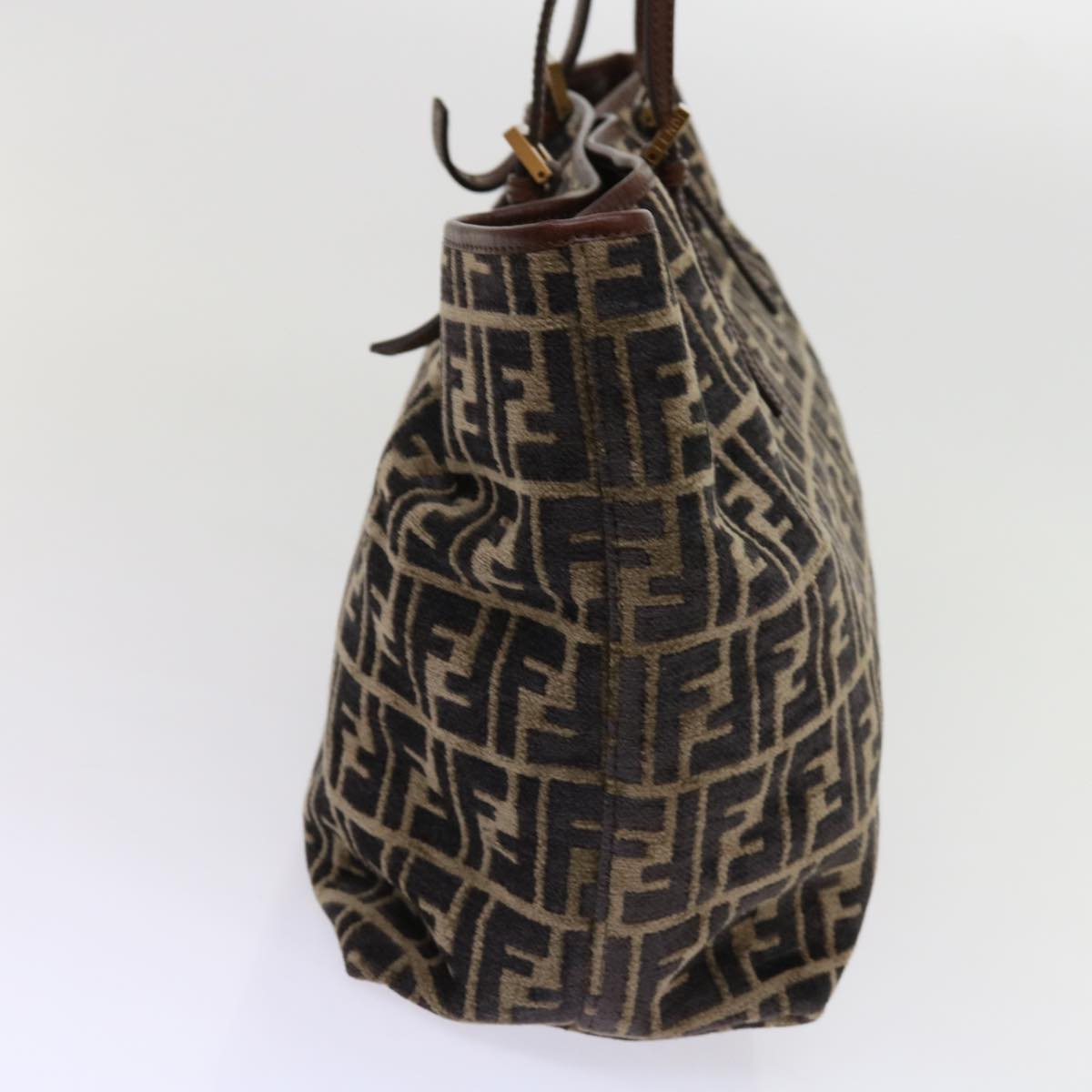 FENDI Zucca Canvas Tote Bag Black Brown am5618