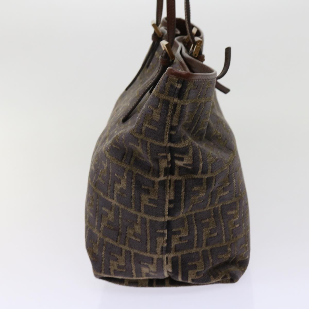 FENDI Zucca Canvas Tote Bag Black Brown am5618