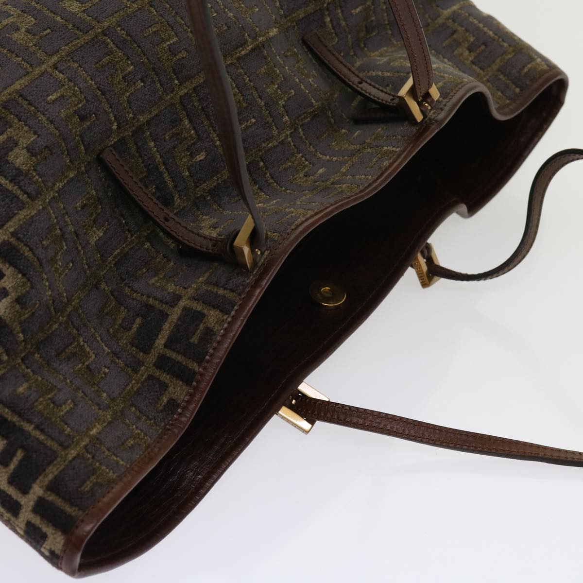 FENDI Zucca Canvas Tote Bag Black Brown am5618