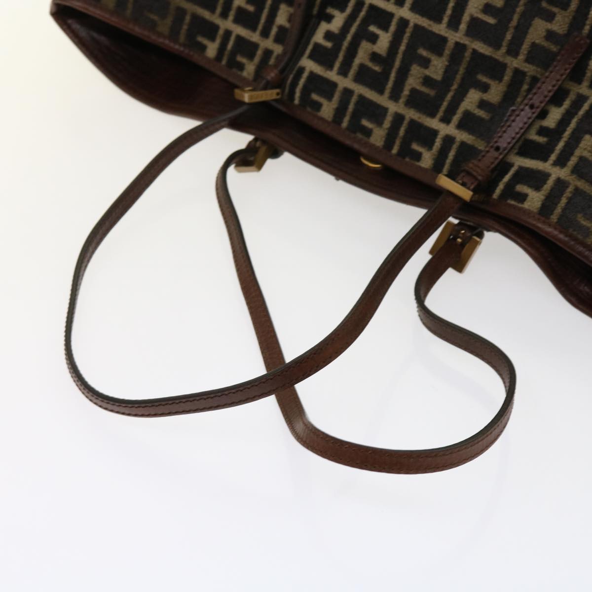 FENDI Zucca Canvas Tote Bag Black Brown am5618