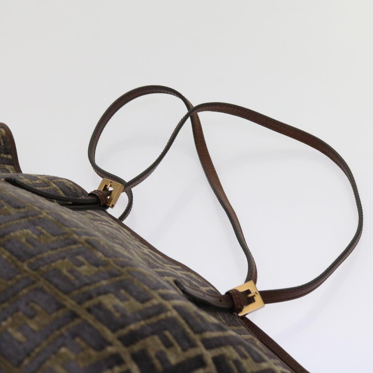FENDI Zucca Canvas Tote Bag Black Brown am5618