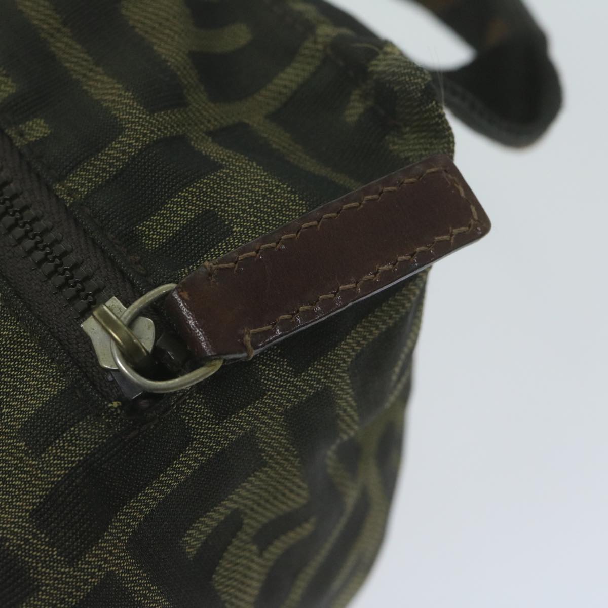 FENDI Zucca Canvas Hand Bag Black Brown am5632