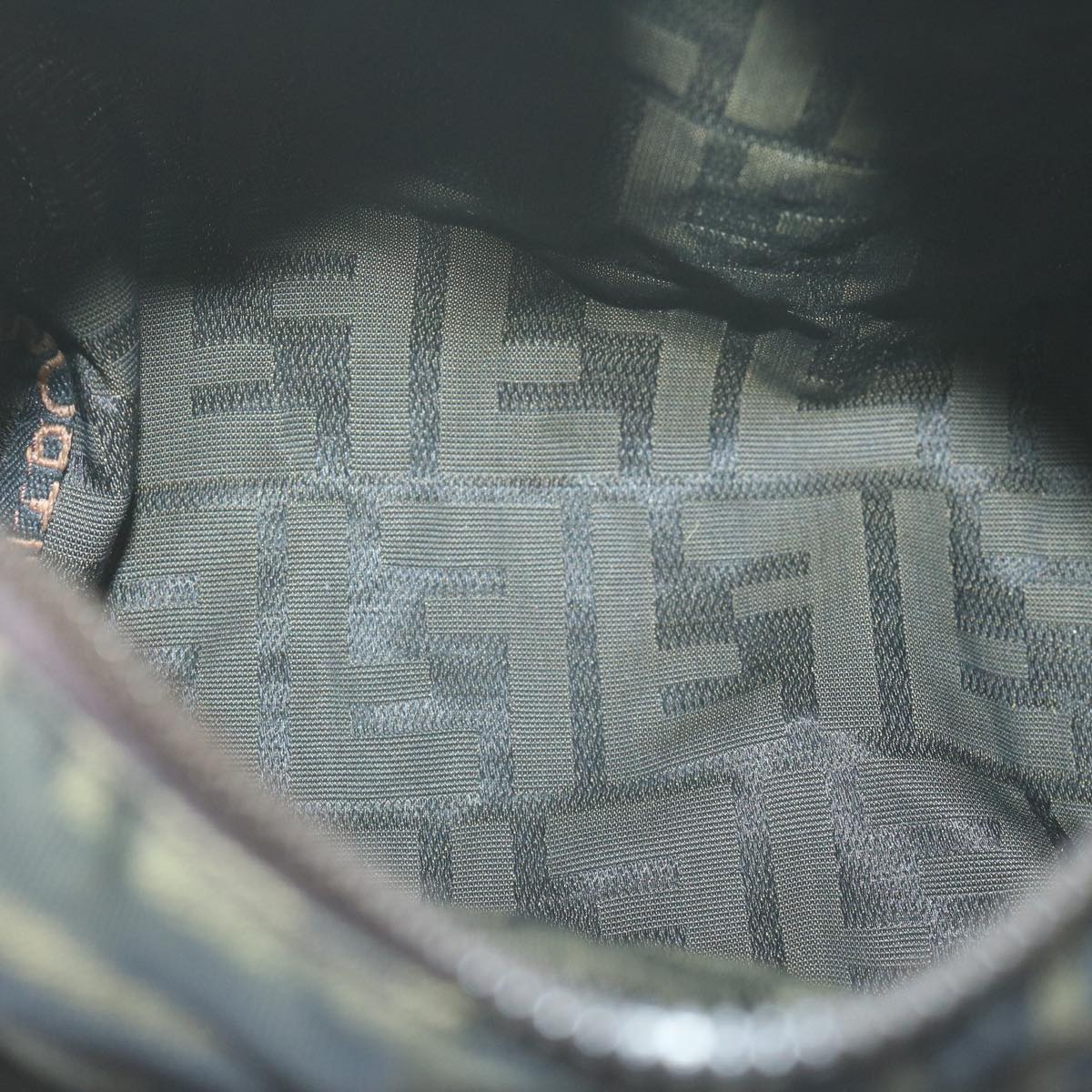 FENDI Zucca Canvas Hand Bag Black Brown am5632