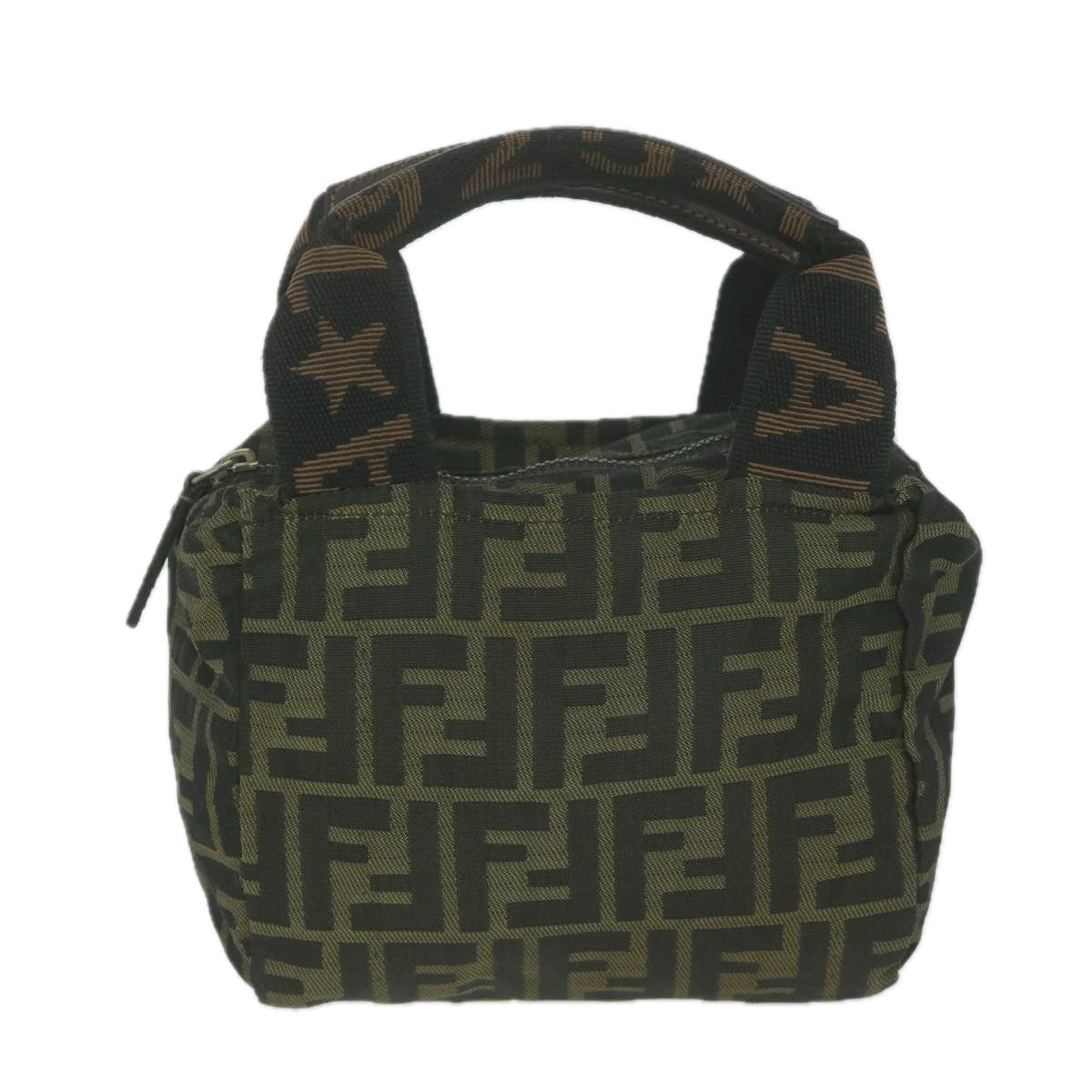 FENDI Zucca Canvas Hand Bag Black Brown am5632