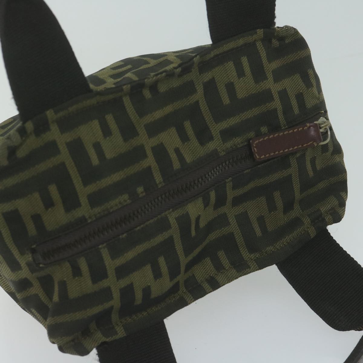 FENDI Zucca Canvas Hand Bag Black Brown am5632