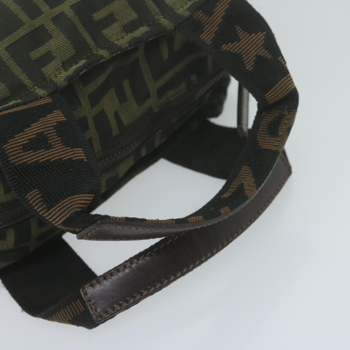 FENDI Zucca Canvas Hand Bag Black Brown am5632