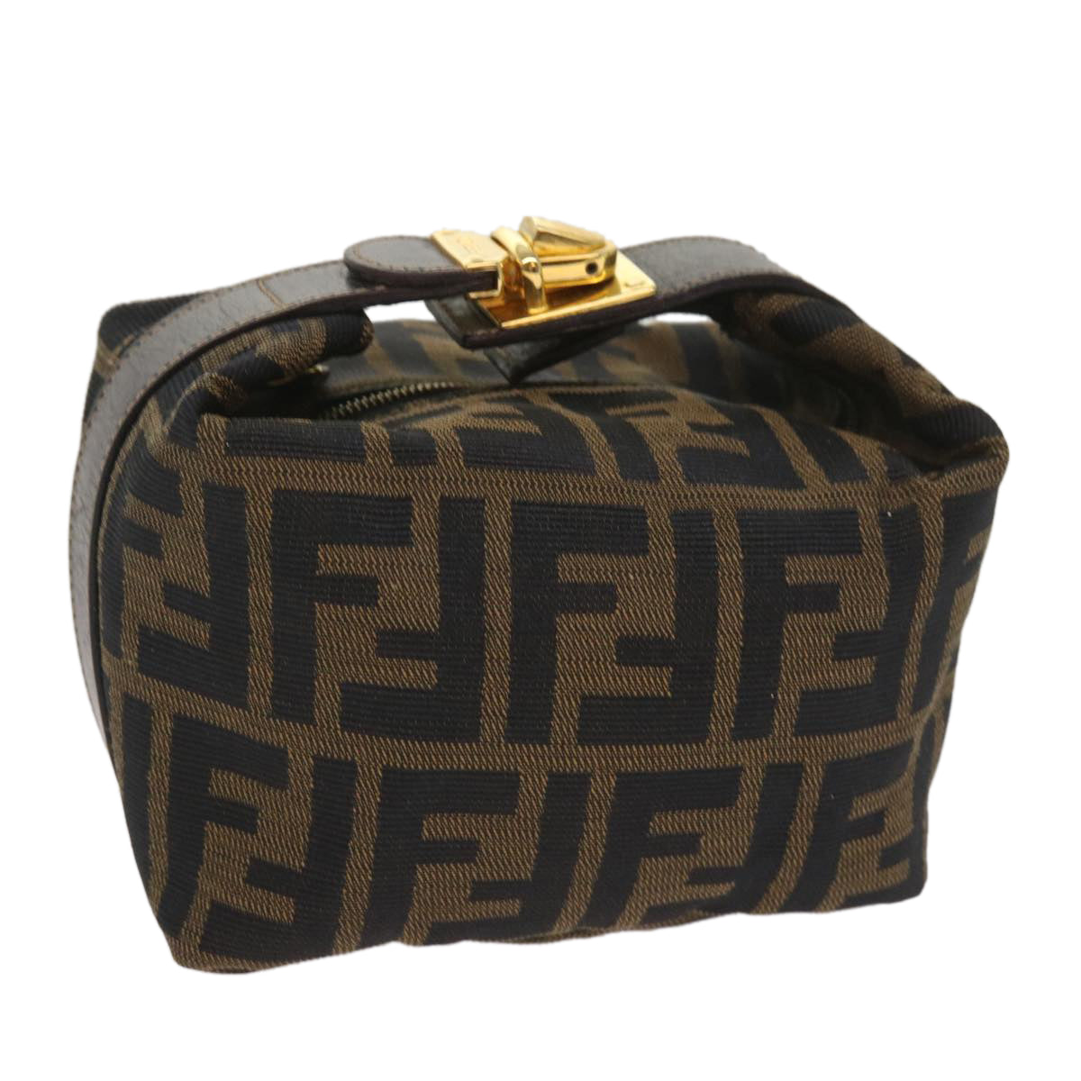 FENDI Zucca Canvas Mini Hand Bag Black Brown am5640