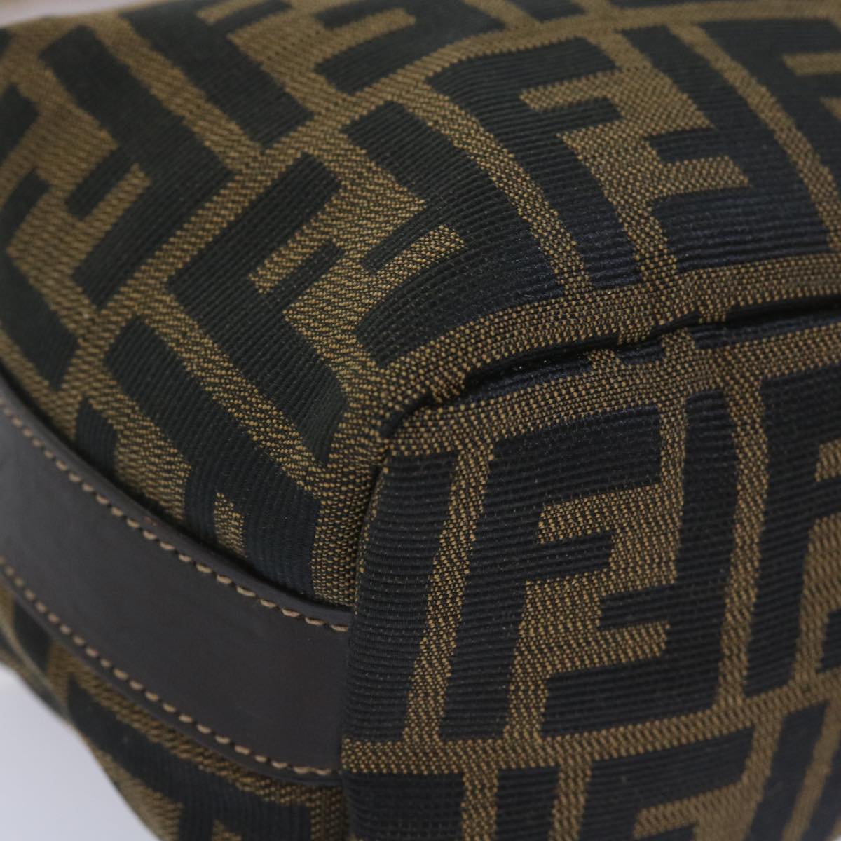 FENDI Zucca Canvas Mini Hand Bag Black Brown am5640