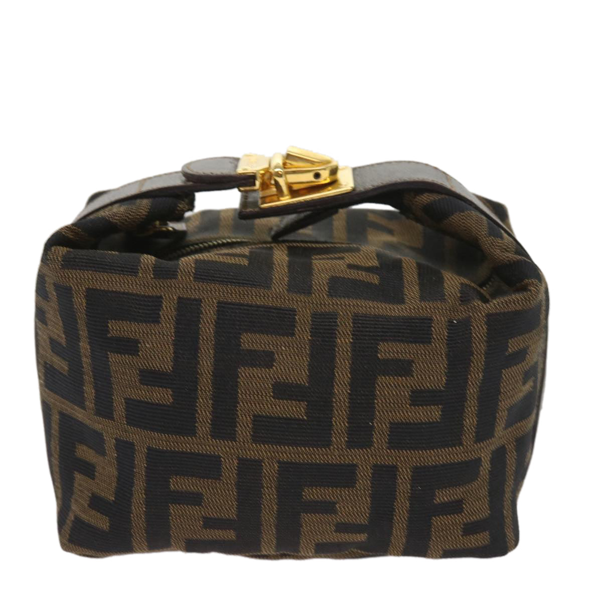 FENDI Zucca Canvas Mini Hand Bag Black Brown am5640
