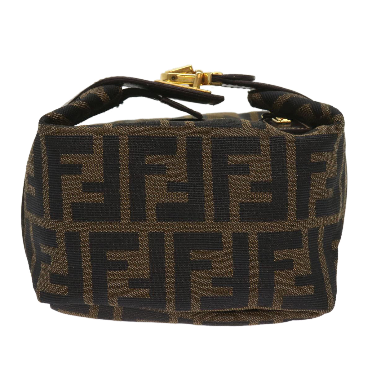 FENDI Zucca Canvas Mini Hand Bag Black Brown am5640