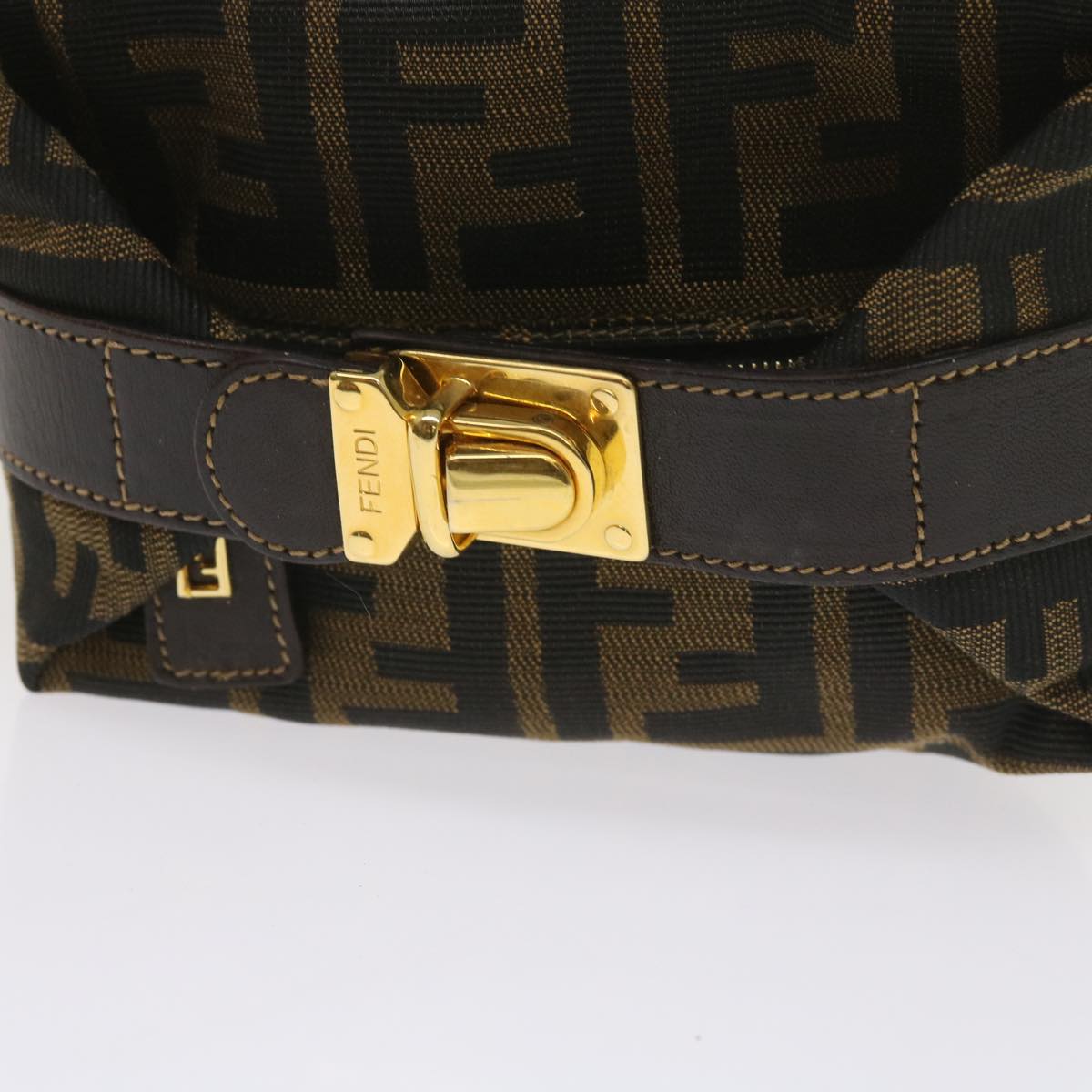FENDI Zucca Canvas Mini Hand Bag Black Brown am5640