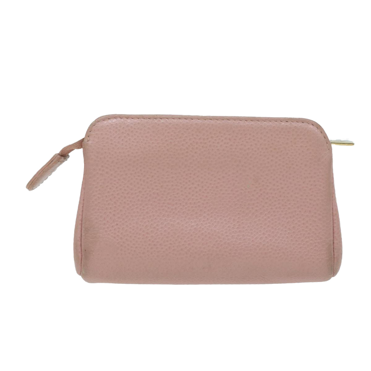 CHANEL Cosmetic Pouch Caviar Skin Pink CC am5668