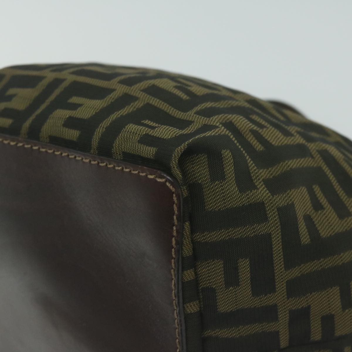 FENDI Zucca Canvas Hand Bag Black Brown am5701