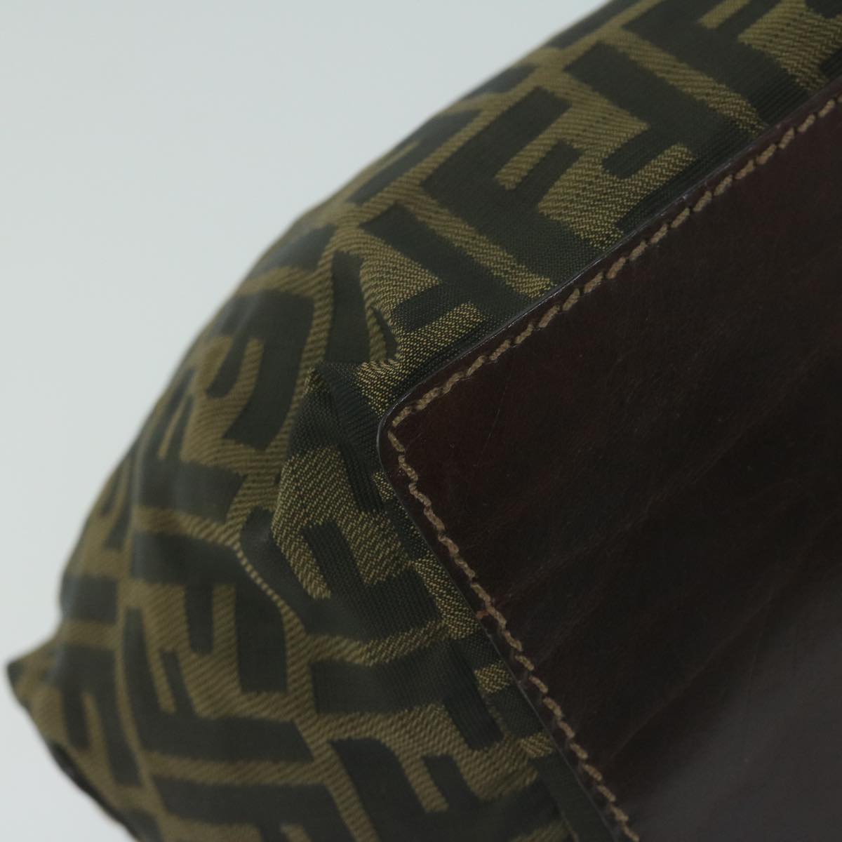 FENDI Zucca Canvas Hand Bag Black Brown am5701