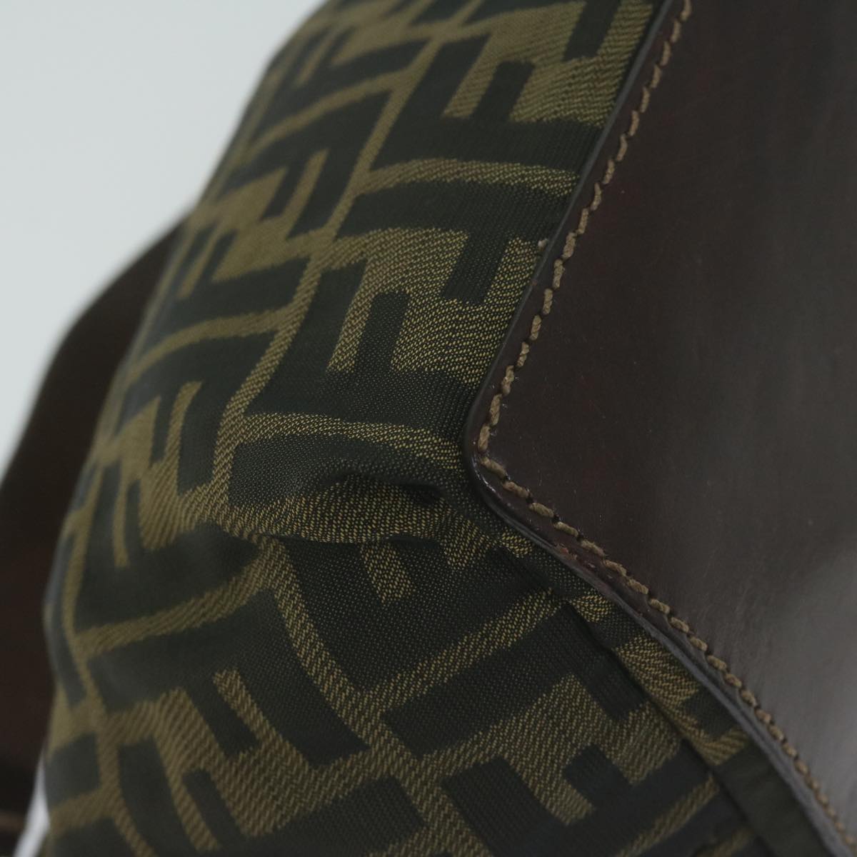 FENDI Zucca Canvas Hand Bag Black Brown am5701
