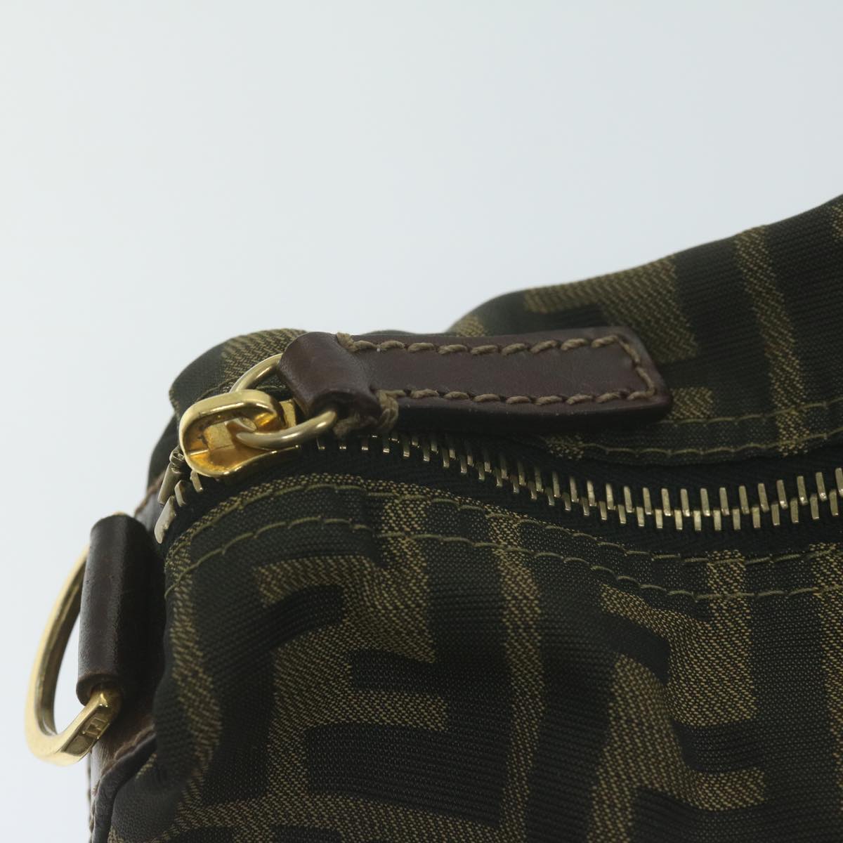 FENDI Zucca Canvas Hand Bag Black Brown am5701