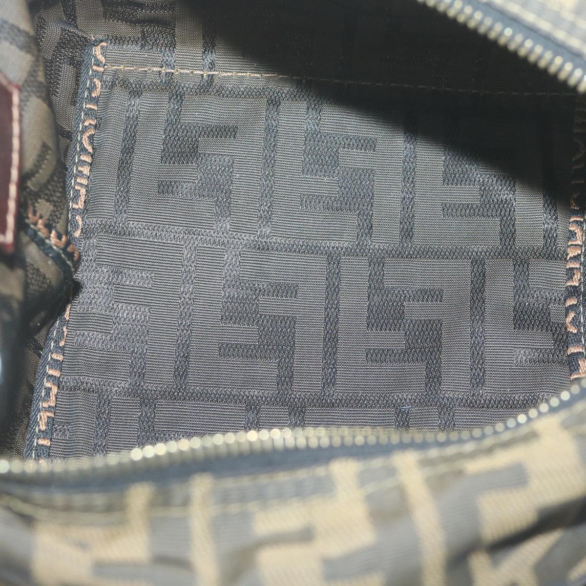 FENDI Zucca Canvas Hand Bag Black Brown am5701